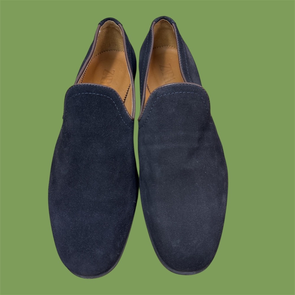 ZARA Mens Black Suede Loafers Slip On Dress Shoes‎ EU 41 US 8 265/95